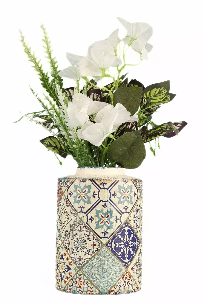 Dekorativ Kruka Aberto Design YL726 Flerfärgad Keramik 12x17 cm - Hängande blomkrukor och vaser - 8684283435753 - 1