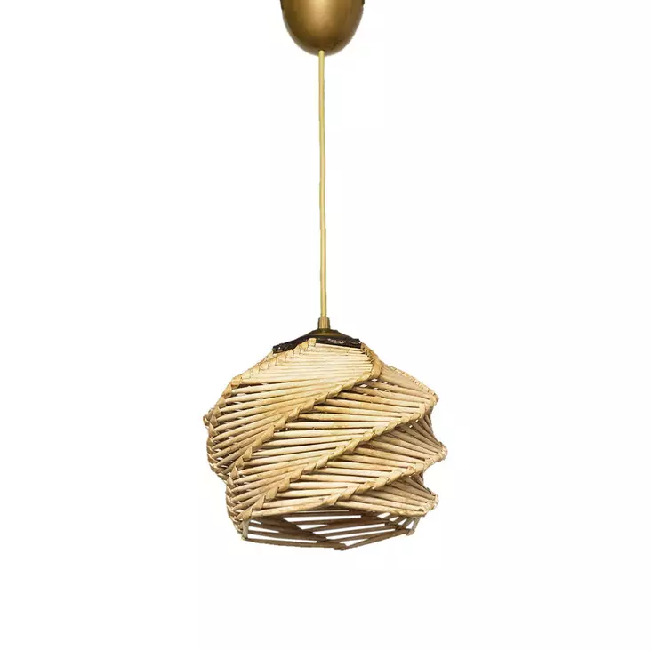 Taklampa Opviq Primante Guld Beige Trä 20 x 20 cm 75 cm - Tak- och vägglampor - 8683342319843 - 1