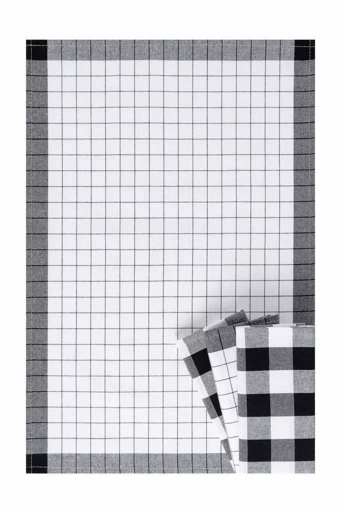 Kökshandduk Set Hermia Madrid Svart Bomull Polyester 4 Delar - Kökstextilier - 8684283784073 - 1