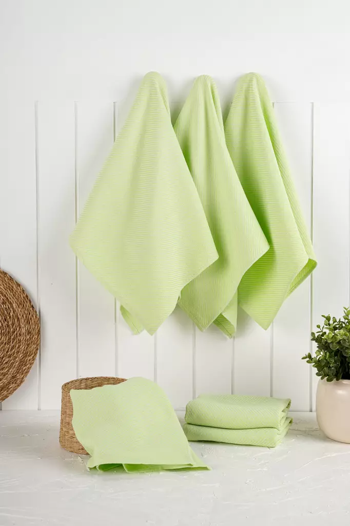 Kökshandduk Set Hermia Eloise Pistage Bomull Polyester 6 Delar - Kökstextilier - 8684283207633 - 1