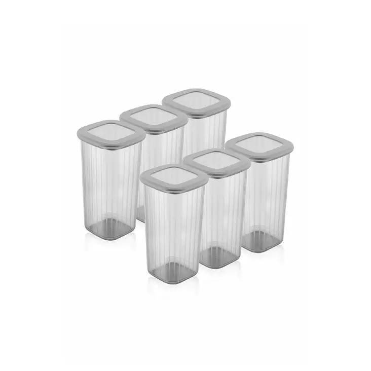 Förvaringslåda Set Hermia Antracit Plast 6 Delar - Matlådor och matförvaringsbehållare - 8684282831693 - 1