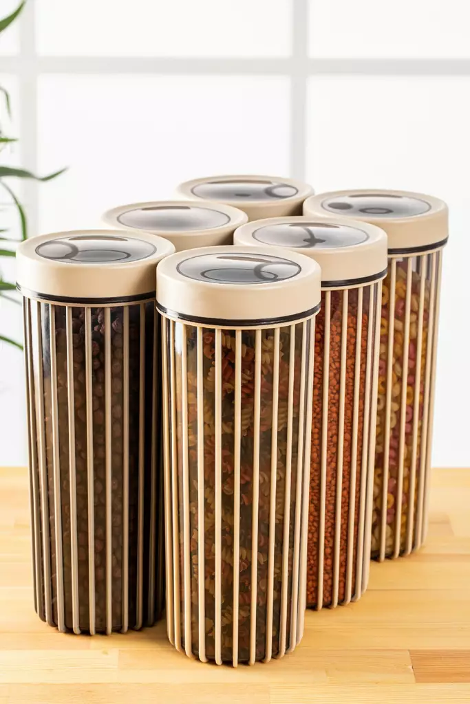 Förvaringslåda Set Hermia Cream Plast 6 Delar - Matlådor och matförvaringsbehållare - 8683742868613 - 1