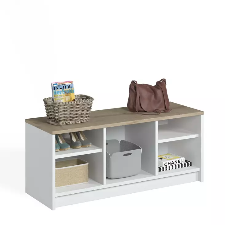 Skoskåp Hanah Home London Vit Ek Spånskiva 100x40x35 cm - Skoskåp - 8683342497763 - 1