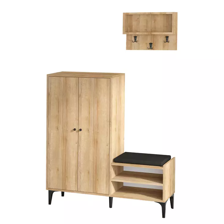 Skoskåp Hanah Home Jess Ek Spånskiva 120x137x35 cm - Skoskåp - 8682870753563 - 1