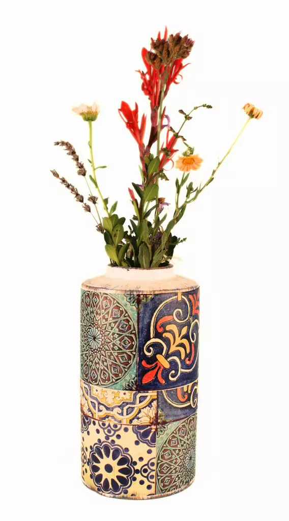 Dekorativ Kruka Aberto Design YL624 Flerfärgad Keramik 12x24 cm - Hängande blomkrukor och vaser - 8684283417643 - 1