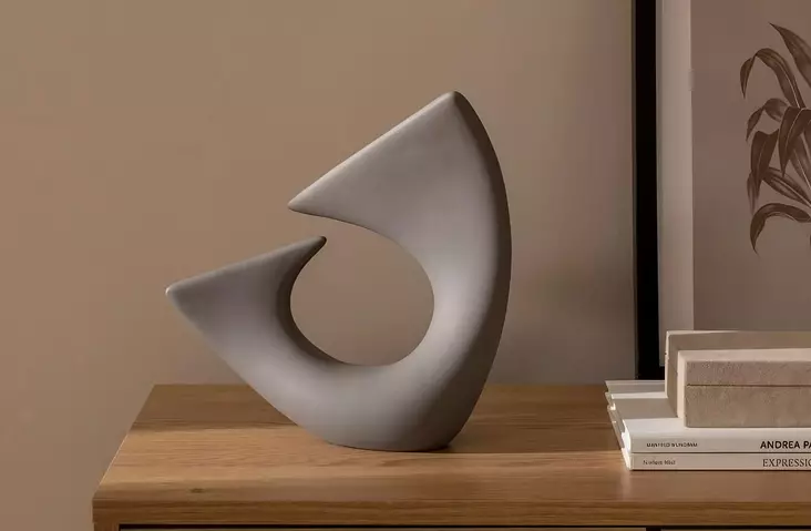 Dekorativ Objekt Aberto Design CY0186 Mink Keramik 28x11x28 cm - Dekorationer, prydnadsföremål - 8684282979753 - 1