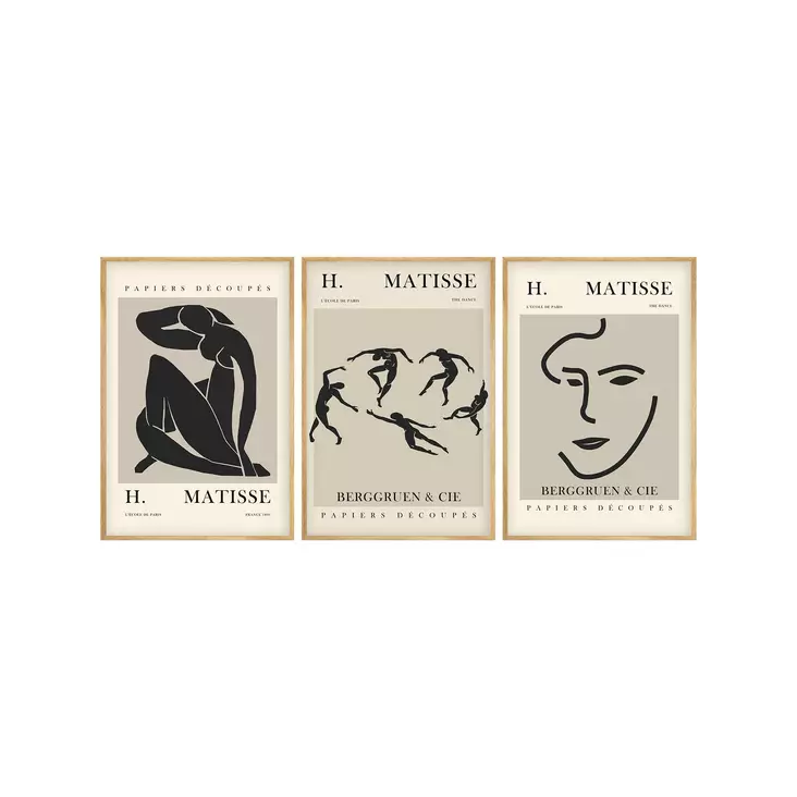 Dekorativ inramad MDF-tavla (3 delar), flerfärgad, 50 x 35 cm (3 st), hållbar, elegant, mångsidig - Tavlor och ramar - 8684282976493 - 1