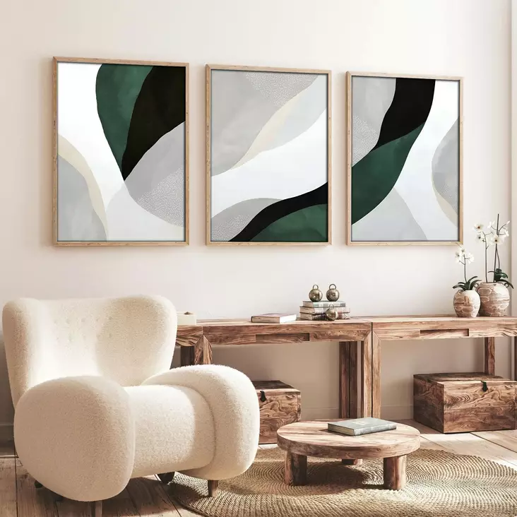 Inramad MDF-tavla Wallxpert Flerfärgad MDF 50x70 cm 3 Delar - Tavlor och ramar - 8684282633853 - 1