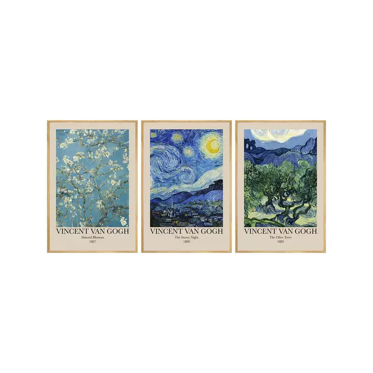 Dekorativ inramad MDF-tavla (3 delar), flerfärgad, 50 x 70 cm (3 delar), elegant, hållbar, iögonfallande - Tavlor och ramar - 8684282725473 - 1