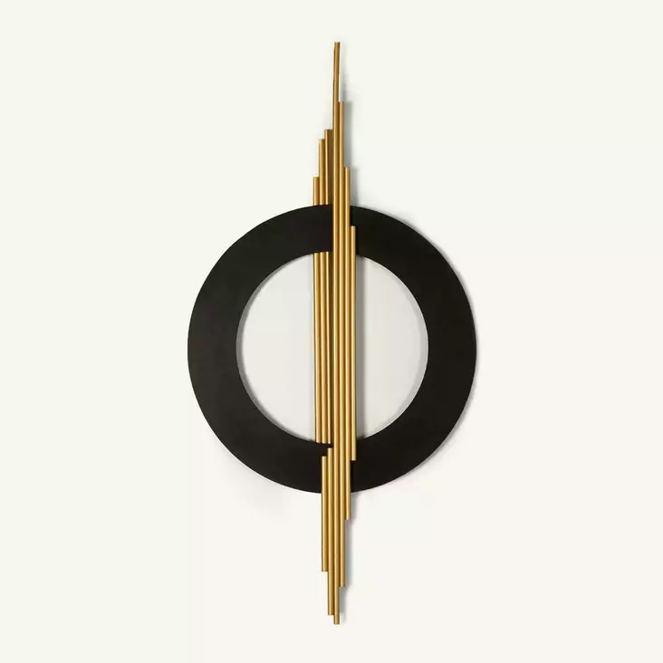 Väggdekor Metall Wallity Guld Svart Metall 49x98 cm - Dekorationer, prydnadsföremål - 8684282137023 - 1