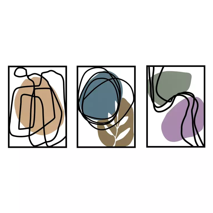 Väggdekor Metall Wallxpert Viyana Flerfärgad Metall Trä 129x54 cm - Dekorationer, prydnadsföremål - 8684282053613 - 1