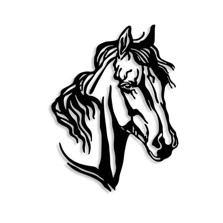 Väggdekor Metall Wallity Horse 2 Svart Metall 43x56 cm - Dekorationer, prydnadsföremål - 8683743841943 - 1