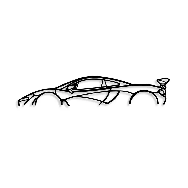 Väggdekor Metall Wallity Mclaren P1 Silhouette Svart Metall 68x14 cm - Dekorationer, prydnadsföremål - 8683743841783 - 1