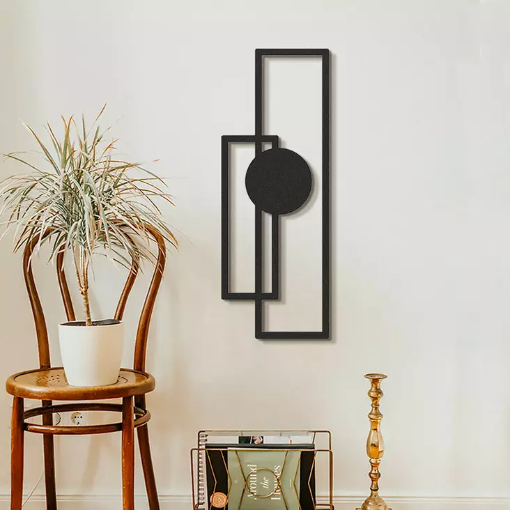 Väggdekor Metall Wallity Svart Metall 32x85 cm - Dekorationer, prydnadsföremål - 8683743380343 - 1
