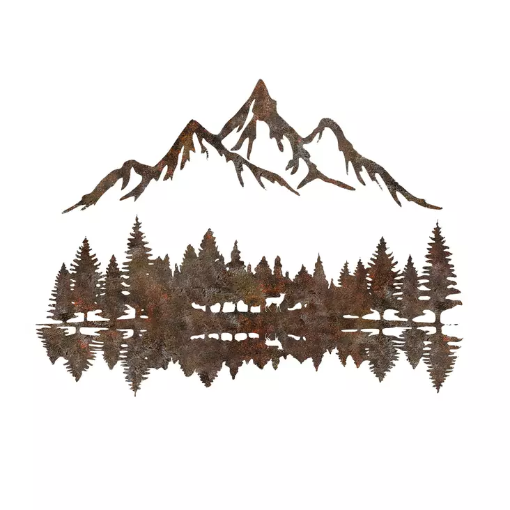 Väggdekor Metall Wallxpert Rusty Landscape Antiquation Metall 51x70 cm - Dekorationer, prydnadsföremål - 8684282644903 - 1