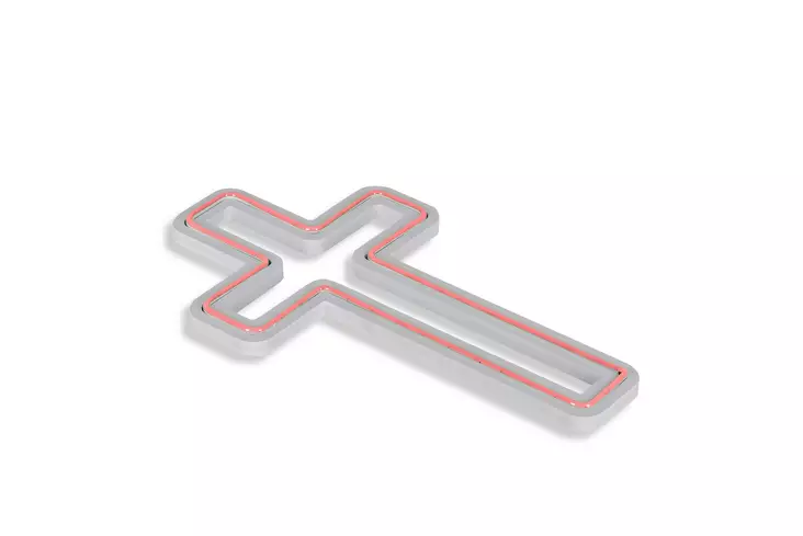Väggdekor Led Wallity Cross Sign Rosa Plast 25x43 cm - Ljussmycken och ljusfigurer - 8682870288393 - 1