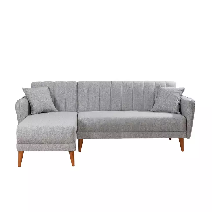 Hörnbäddsoffa Atelier del Sofa Aqua Grå Linne 225x150x85 cm - Soffor - 8682870104853 - 1