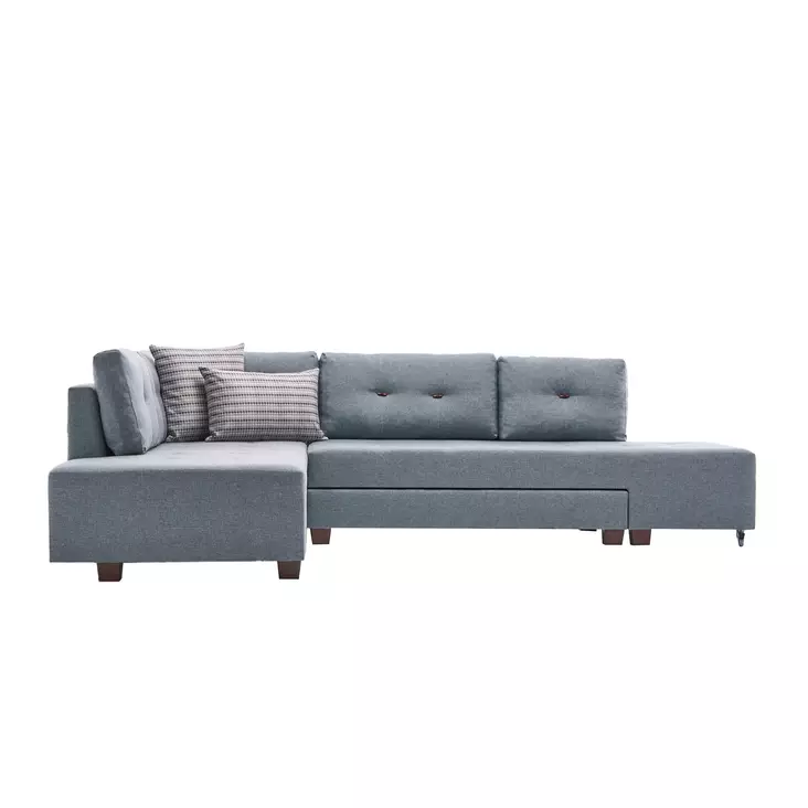 Hörnbäddsoffa Atelier del Sofa Manama Ljusblå Polyester 280x206x85 cm - Soffor - 8682870692893 - 1