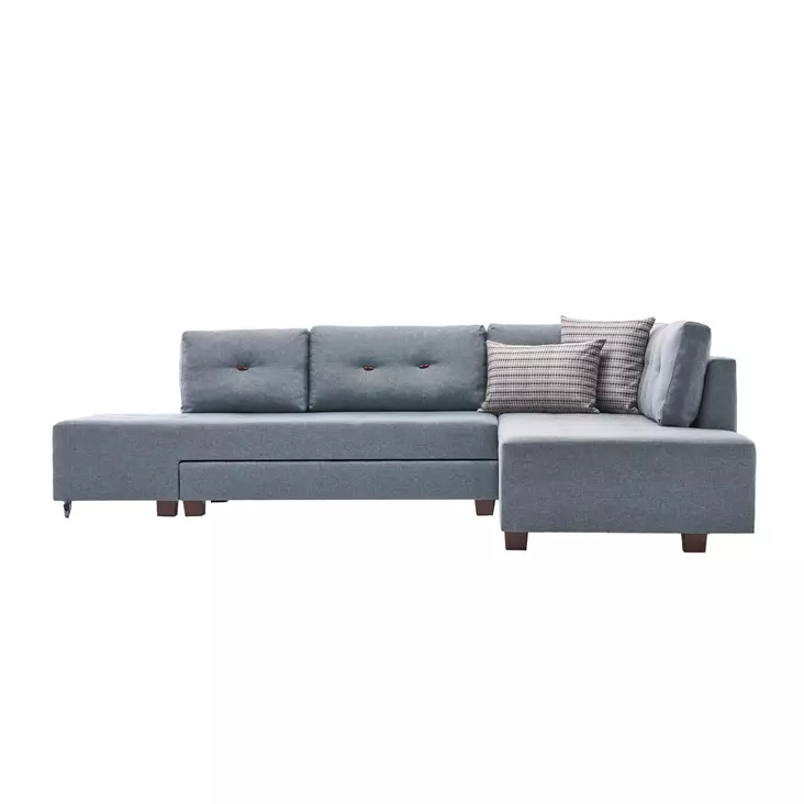 Hörnbäddsoffa Atelier del Sofa Manama Ljusblå Polyester 280x206x85 cm - Soffor - 8682870692923 - 1