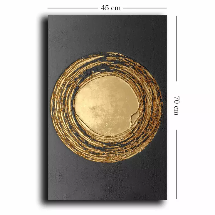 Canvastavla Wallity Guld Svart Canvas Trä 45x70 cm - Tavlor och ramar - 8683743825653 - 1