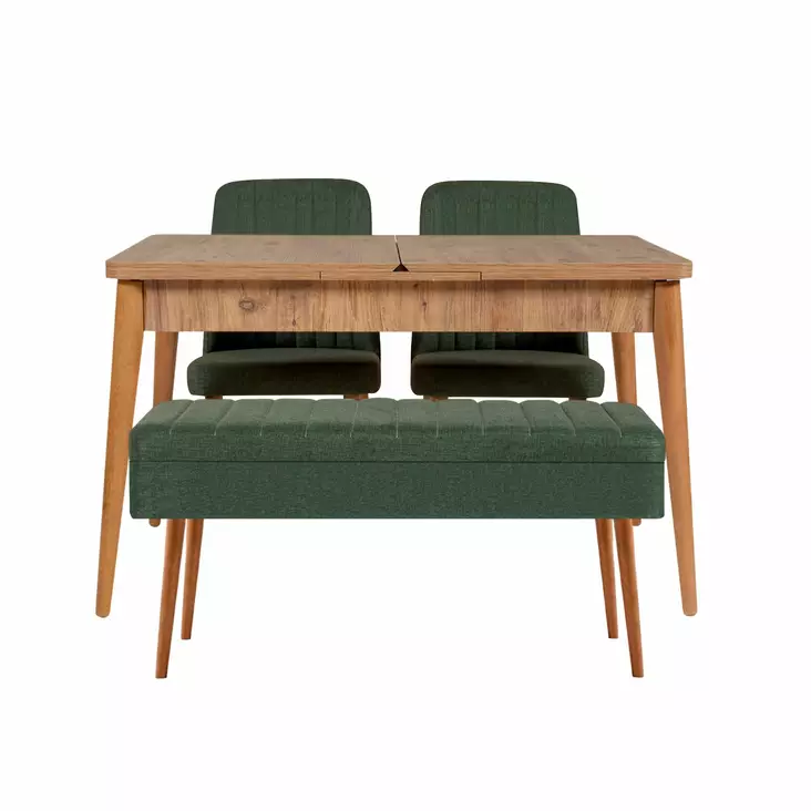 Matbord Hanah Home Vina 1070 Grön Furu Spånskiva 129x75x80 cm - Matbord - 8683742500063 - 1