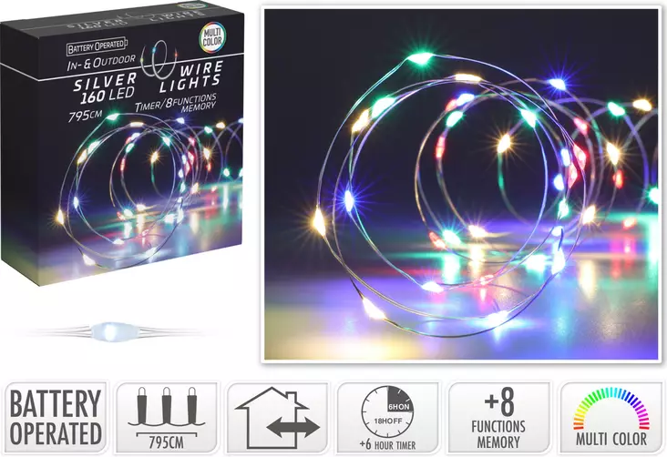 LED-valoketju 180 lamppua monivÃ¤ri - Ljusslingor - 8720573666473 - 1