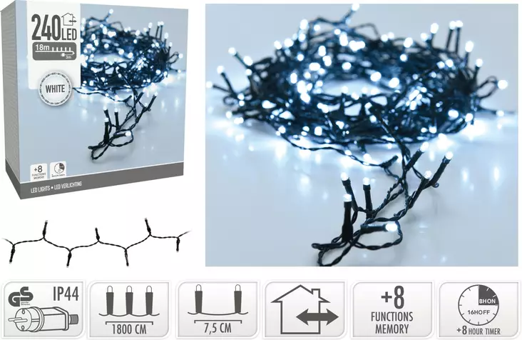 LED-valosarja ulkokäyttöön 240 LEDiä - Ljusslingor - 8720573809993 - 1