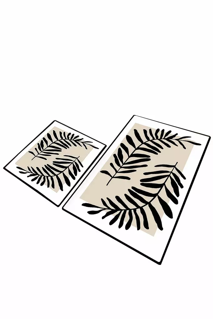 Lyxigt badrumsmatteset (2 st), flerfärgat, 50 x 60 cm, 60 x 100 cm, antibakteriellt - Badrumsmattor och våtrumsmattor - 8683743998043 - 1