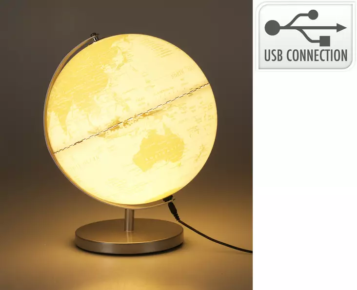 Maapallo Led-valolla 31 cm valkoinen - Dekorationer, prydnadsföremål - 8721037193603 - 1