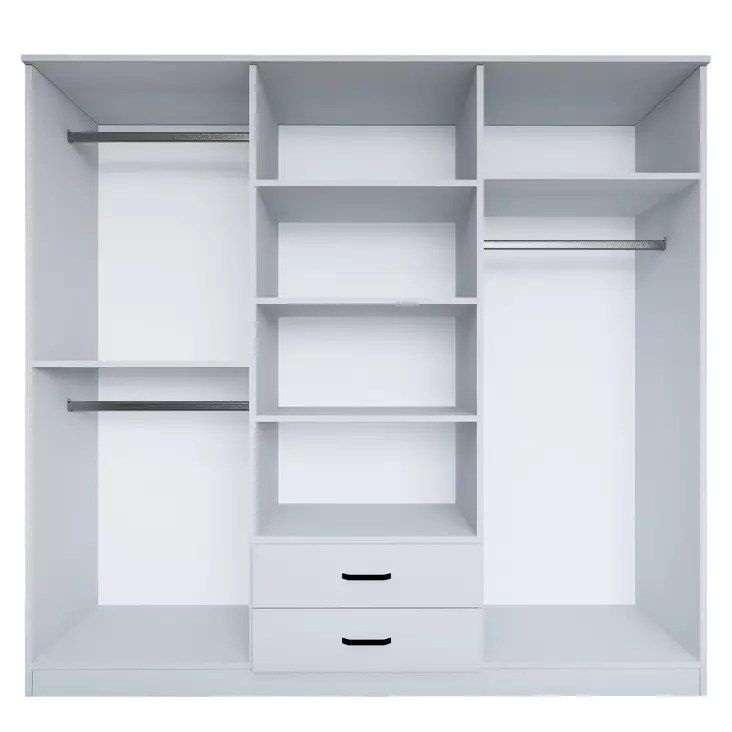Garderob Hanah Home Yaman 1600 Matte Vit Spånskiva 180x190x45 cm - Garderober - 8684283110063 - 1
