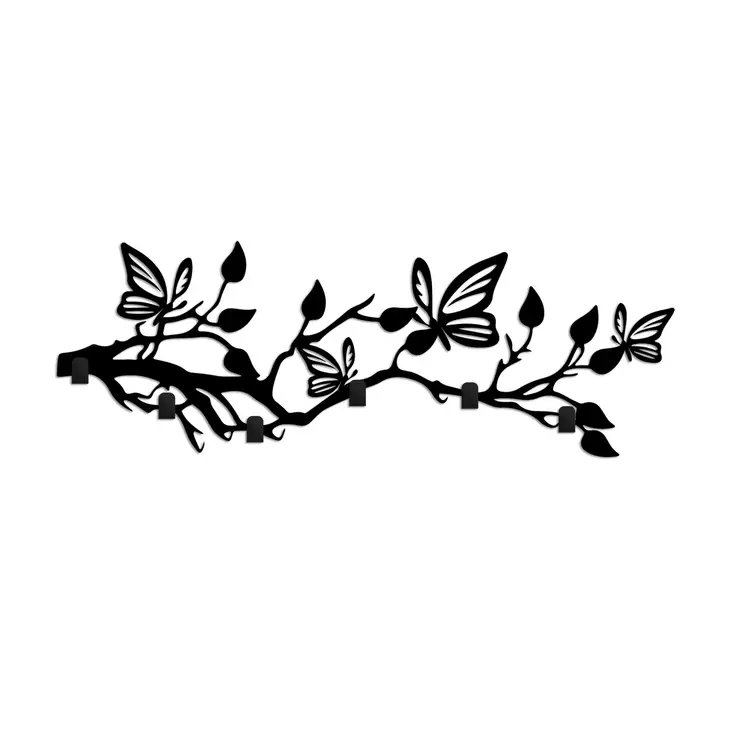 Vägghängare Metall Wallity Butterfly World Svart Metall 60x24 cm - Klädhängare - 8684282463313 - 1