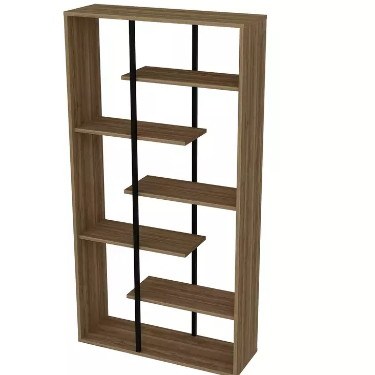 Bokhylla Hanah Home Presto Valnöt Svart Spånskiva 90x173,2x29,5 cm - Bokhyllor - 8681875670783 - 1