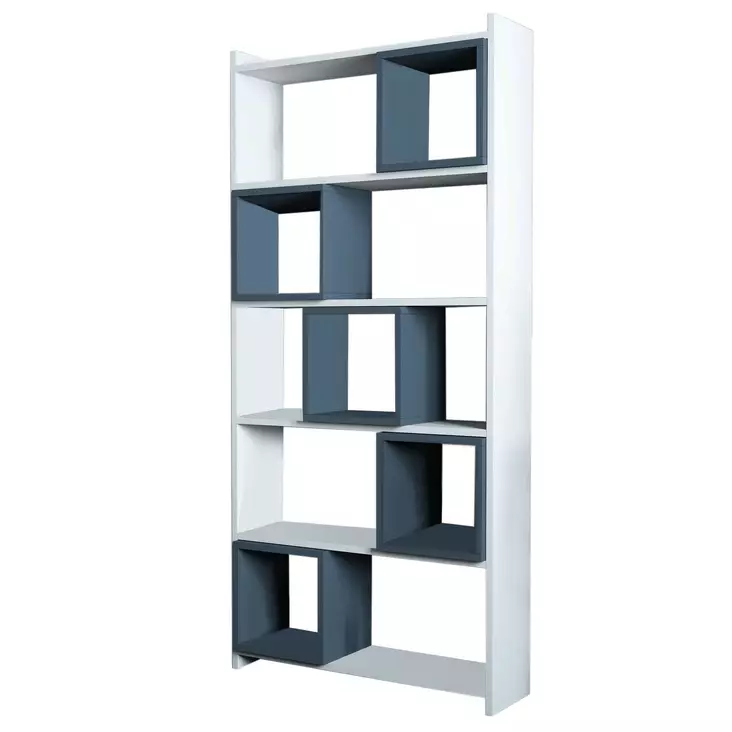 Bokhylla Hanah Home White Blue Spånskiva 80x170x22 cm - Bokhyllor - 8681875207743 - 1