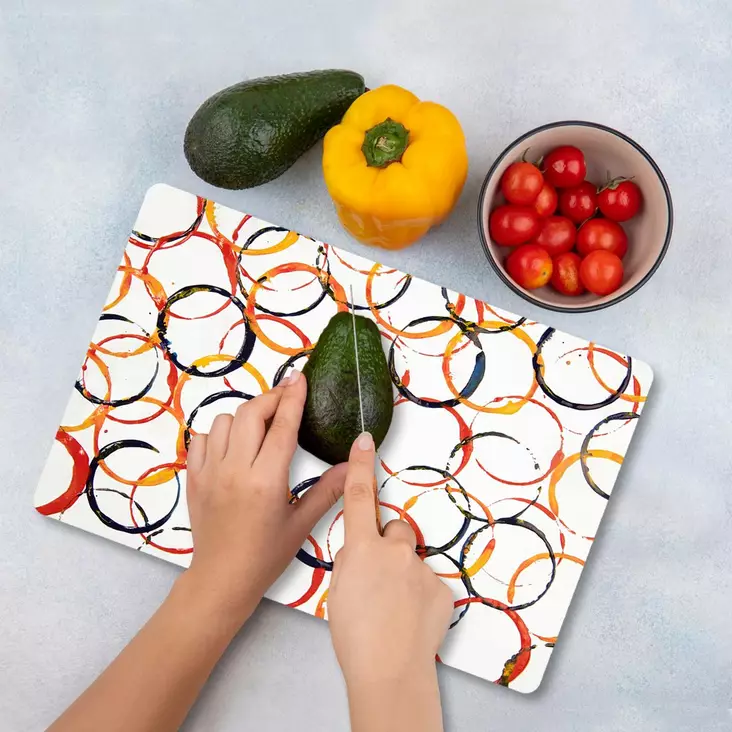 Skärbräda Hermia Flerfärgad Glas 20x30 cm - Köksredskap - 8684283728053 - 1