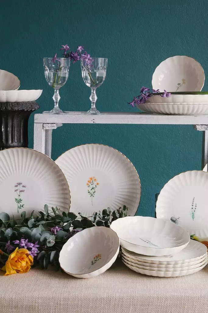 Serveringsfat Set Hermia Flerfärgad Porslin 6 Delar - Serveringsfat - 8684282827153 - 1