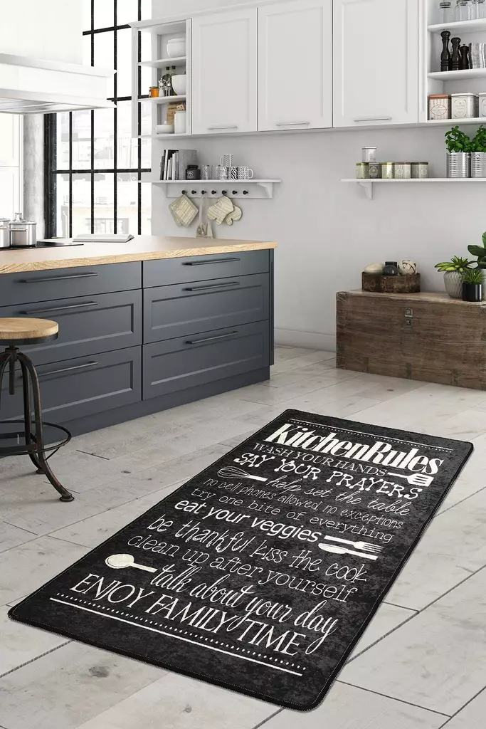 Gångmatta Conceptum Black Flerfärgad Polyester 80x200 cm - Små mattor och gångmattor - 8681875669213 - 1