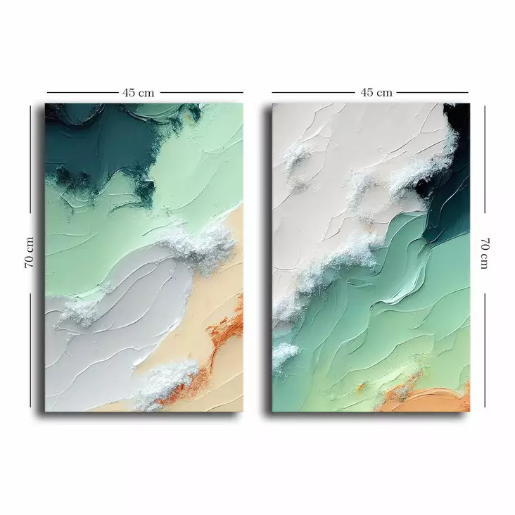 Canvastavla Wallity Flerfärgad Canvas Trä 95x70 cm 2 Delar - Tavlor och ramar - 8684282625513 - 1