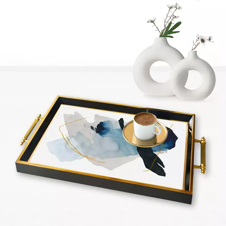 Bricka Aberto Design TPA1 Flerfärgad Glas 50x29x3,5 cm - Serveringsfat - 8684283671953 - 1