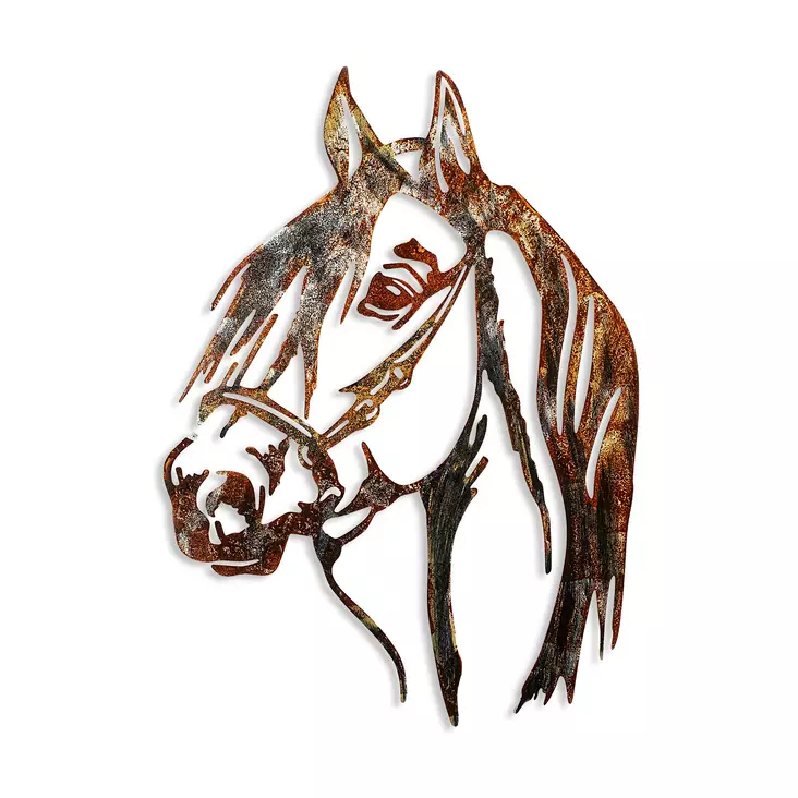 Väggdekor Metall Wallity Horse Flerfärgad Metall 38x53 cm 3 Delar - Dekorationer, prydnadsföremål - 8683743851713 - 1
