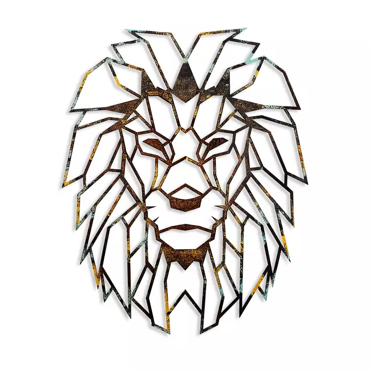 Väggdekor Metall Wallity Lion Flerfärgad Metall 40x50 cm 3 Delar - Dekorationer, prydnadsföremål - 8683743851683 - 1