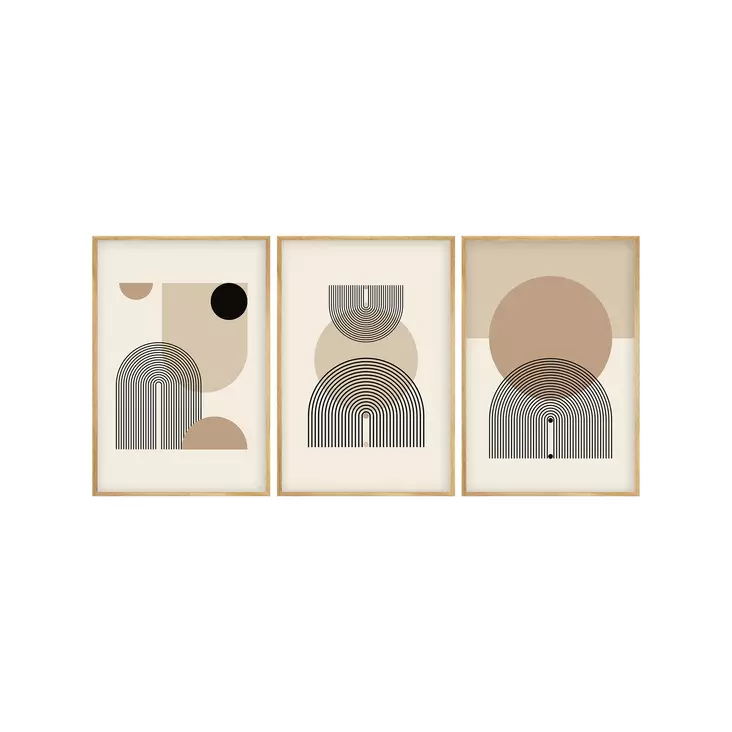 Inramad MDF-tavla Wallity Flerfärgad MDF 50x35 cm 3 Delar - Tavlor och ramar - 8684282976813 - 1
