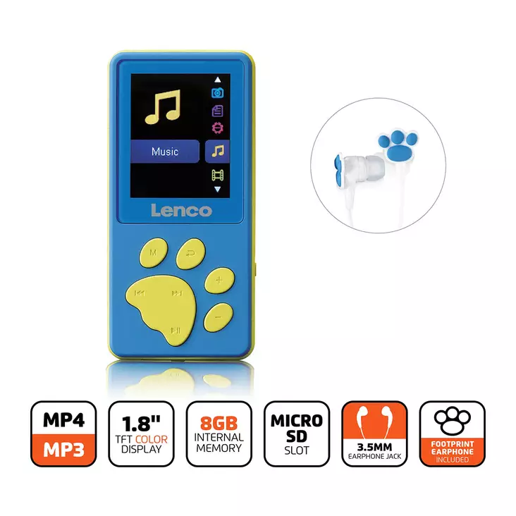 MP3/MP4-spelare med 8 GB minne Blue - Radioapparater - 8711902065203 - 1