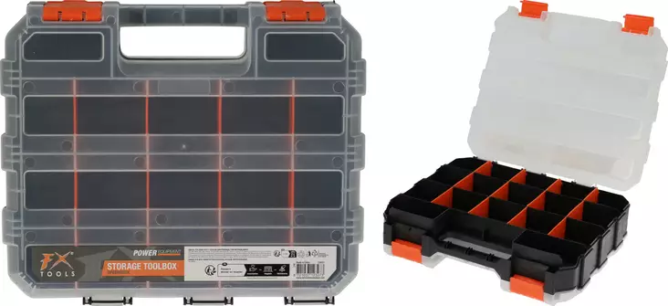 Plastlåda 32x27x8cm svart/orange, PP, 760g, streckkod - Hushållsprodukter - 8721037123273 - 1