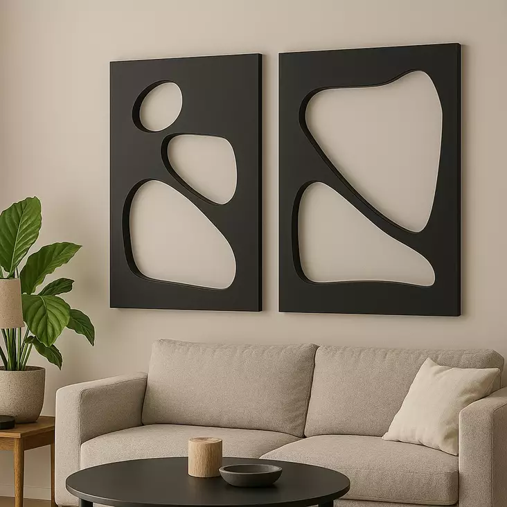 MDF-tavla Wallity Svart MDF 50x70 cm 2 Delar - Tavlor och ramar - 8684283720453 - 1