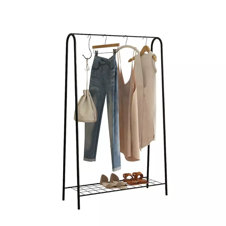 Klädhängare Hanah Home Igor Svart Metall 144,5x89x36 cm - Klädhängare - 8684282608233 - 1