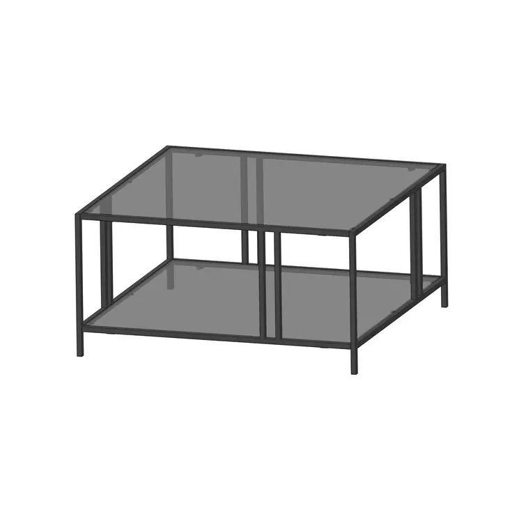 Soffbord Hanah Home Uranüs Svart Härdat Glas 80x40x80 cm - Soffbord - 8683742475033 - 1