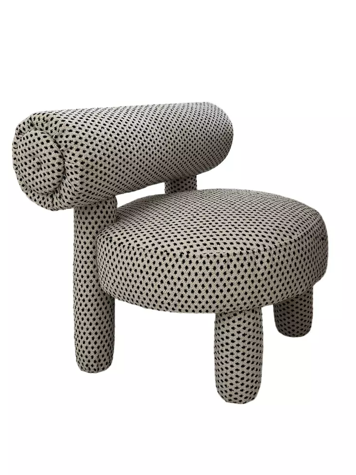 Fåtölj, svart/vit, 39 cm x 58 cm x 39 cm, hållbar, bekväm, stilren - Fåtöljer - 8684282467083 - 1