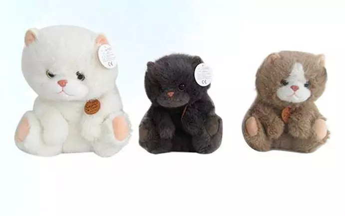 Söt Kattunge Mjukisdjur - 22x15 cm, 3 Färger, Från 2 År - Gosedjur - 6438484017803 - 1