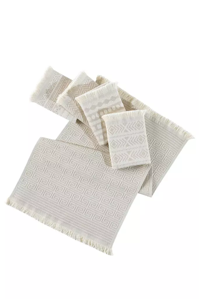 Handduksset (5 st), beige, 38 x 65 cm, mjuk, hållbar - Handdukar - 8683342739733 - 1