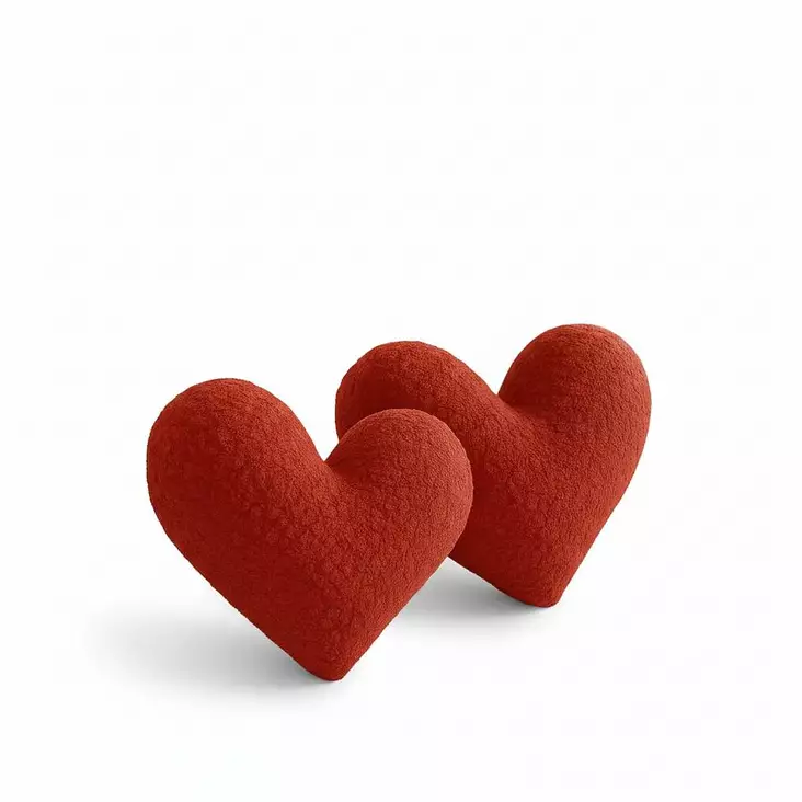 Prydnadskudde Aberto Design Teddy Kalp Röd Polyester 42x45x12 cm - Prydnadskuddar - 8684283850143 - 1